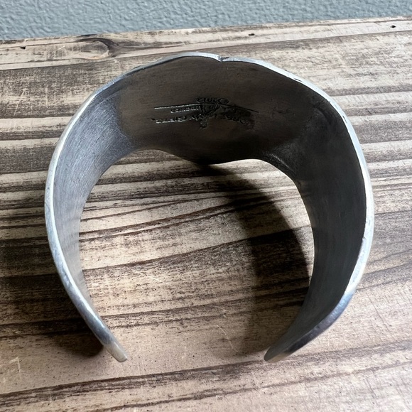 Horse Lady Gifts Heart Cuff Bracelet Pewter Adjustable Handmade USA - Picture 3 of 5